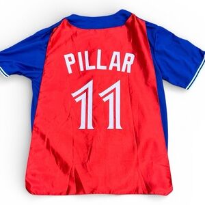 Men’s XL SGA Toronto Blue Jays Kevin Pillar Superman Cape Jersey MLB Baseball
